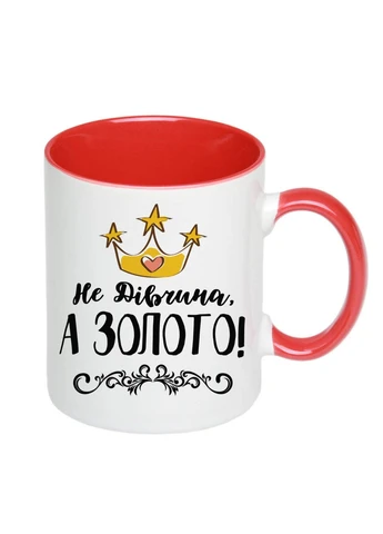 Чашка с принтом "Не девушка, а золото" 330мл ( ) (18650) No Brand (312488302)