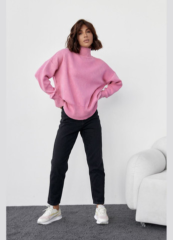 Рожевий зимовий жіночий светр у техніці тай-дай 6316 Lurex