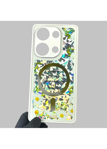 Чехол для POCO M6 Pro 4G с 3д эффектом с магнитом магсейф блестящий на сяоми поко м6 про 4г белый Xiaomi (366020139)