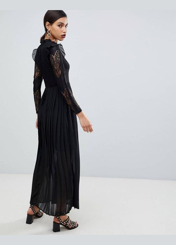 Чорна сукня максі з мереживом YAS