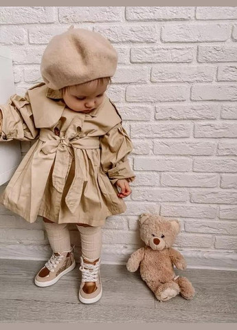 Плащ курточка для дівчаток Тренч BabyStyle на гудзиках демісезон (322869467)