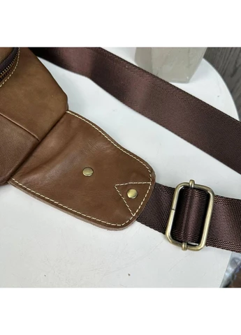 Мужская кожаная бананка на коричневую грудь MDR No Brand (385868896)