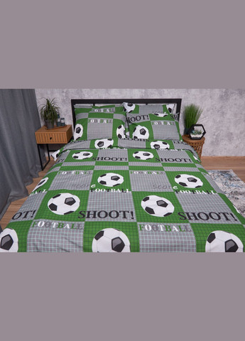 Комплект постільної білизни Бязь Gold Люкс «» двоспальний 175х210 наволочки 2х40х60 (MS-820002023) Moon&Star Football (285717971)