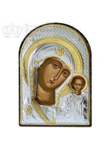 Ікона Казанська Божа Маріт 4,2х5,8см срібна на пластику арковоЇ форми Prince Silvero (265215666)