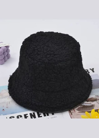 Панамка зимова плюшева Teddy - чорна No Brand Панама тедді (316323942)