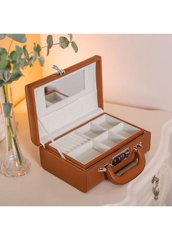 Шкатулка для украшений из эко кожи 2 яруса с кодовым замком органайзер для ювелирных изделий HP-5-24R (A-033871) Yiwu (356729152)