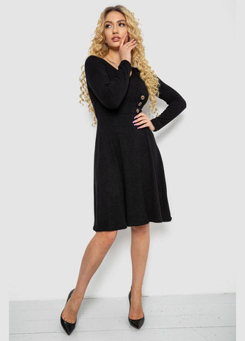 Чорна кежуал сукня трикотажна з оборкою Ager
