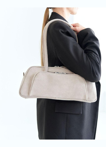 Жіноча сумка на два відділення з підкладкою з натуральної шкіри бежева «Alexa» WeLassie (347018348)