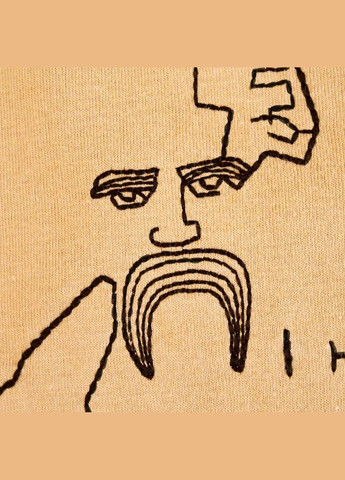 Помаранчева футболка чоловіча з вишитим шевченком та цитатою вірша Ladan