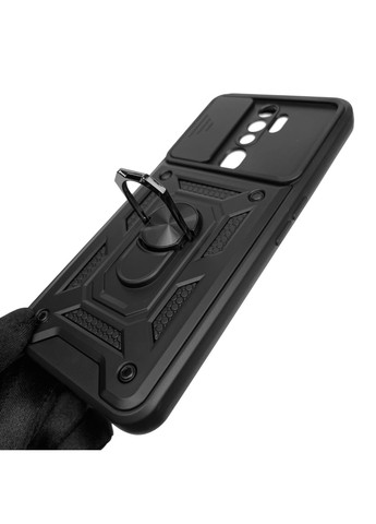 Чохол для A5 2020 броньований з кільцем зі шторкою на камеру на оппо а5 2020 чорний rg1 Oppo (366021280)