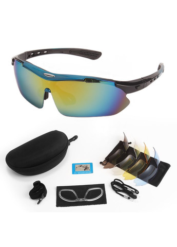 Захисні окуляри тактичні blue 0089 з поляризацією 5 лінз One siz+ Oakley (278277749)