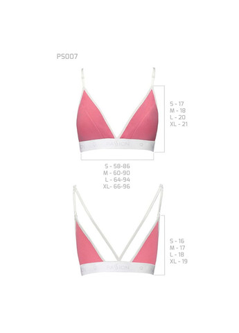 Рожевий спортивний топ з подвійними бретелями ps007 top, pink - cherrylove Passion