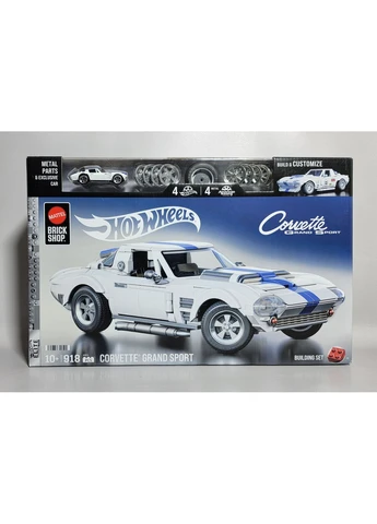 Преміум машинка-конструктор Mattel Brick Shop Elite Corvette Grand Sport 918 деталей Hot Wheels (390259832)