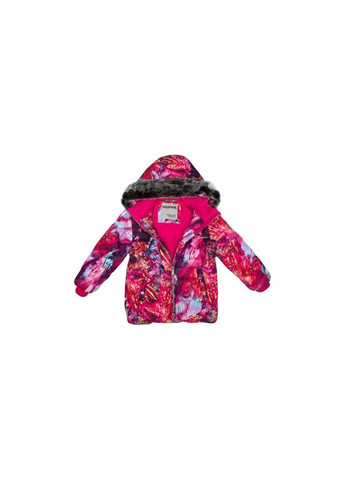 Фуксинова (колору Фукія) зимня куртка melinda 18220030 фуксія з принтом 110 (4741468974491) Huppa