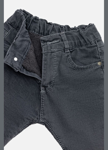 Серые зимние джинсы для девочки цвет серый цб-00230439 Sercino