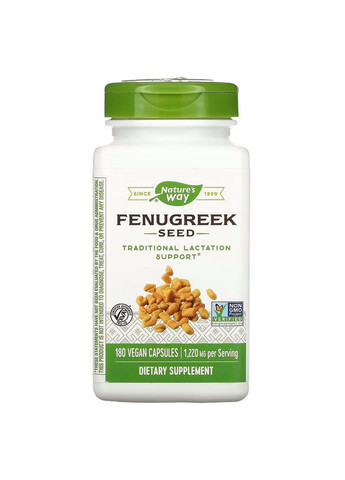 Натуральная добавка Fenugreek Seed, 180 вегакапсул Nature's Way (293421612)