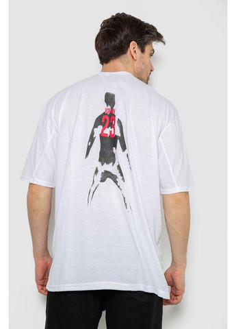 Біла футболка чоловіча з принтом, колір хакі, 244r7024 Ager