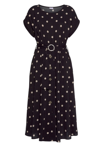 Чорна сукня Lascana в горошок