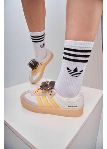 Бежевые демисезонные кроссовки мужские adidas samba platform wales bonner beige адидас самба No Brand