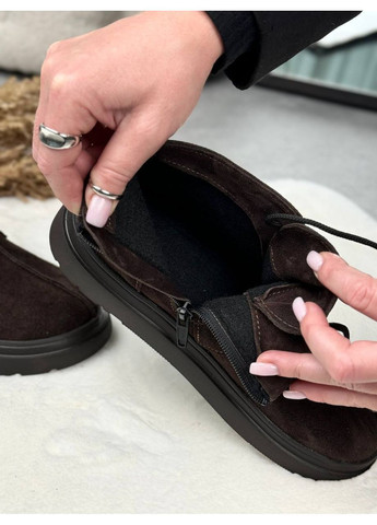 Осенние натуральные женские ботинки No Brand из натуральной замши