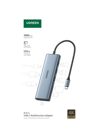 Док-станція CM498 9 в 1 (15600) Ugreen (322906967)