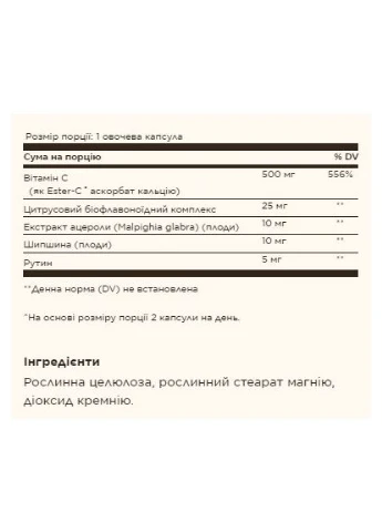 Ester-C Plus 500 мг Вітамін С - 50 vcaps Solgar (384031670)