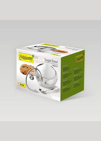 Сахарница металлическая с ложкой 460 мл (MR-1696) Maestro (328601498)