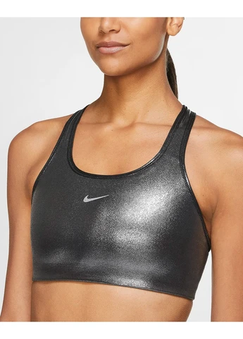 Топ W Nk Swoosh Icnclsh Shmr Bra Black/Metallic Ct3791-010 Nike (399404923)