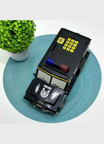 Сейф-копилка Машина полицейская 3в1 с кодовым замком 30см Черная (DSM-6672) No Brand (305404681)