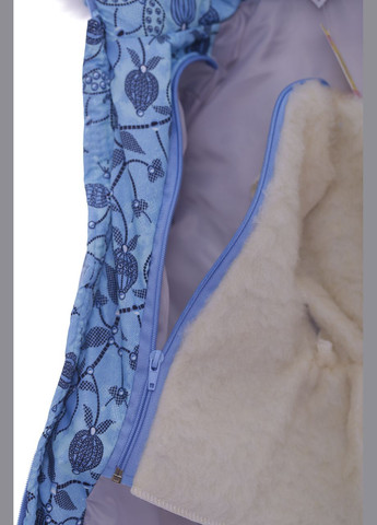 Голубой зимний комбинезон для девочки на холлофайбере с принтом у цветки стелла голубой см. (44308) BABYKROHA