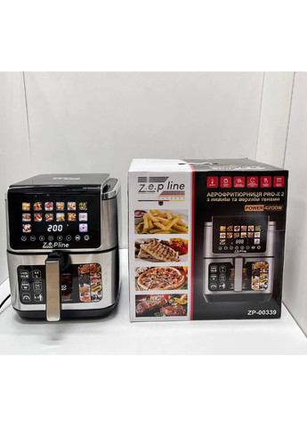 Аерогриль ZP-00339 12 л 4000 Вт подвійний ТЕН оглядове віконце Zepline (368904428)