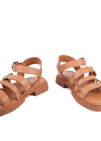 Коричневые женские сандалии m-596 коричневый кожа. Attizzare