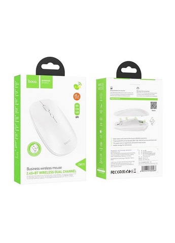 Мышь GM15 Art dualmode business wireless mouse 2 режимная BT5.0 и 2.4G белая Hoco (282676485)