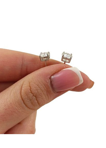 Серебряные серьги-пуссеты с муассанитом 2-1,6 ct 6 мм Сертификат (Арт.219157499-219157500) Shatlen Сережки (339072273)