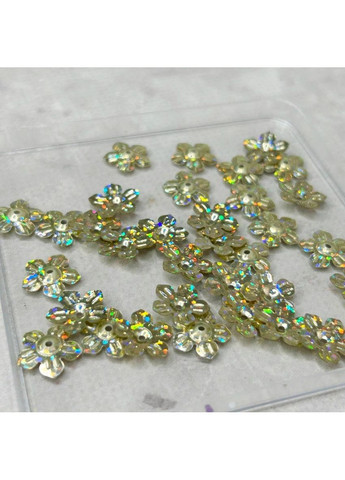 Ø14мм Паєтка квіточка ромашка 5г - золото голограма Plus-plus (352751805)