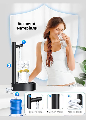 Акумуляторна помпа для води X115 Smart Table Water Dispenser Чорна No Brand (366653279)
