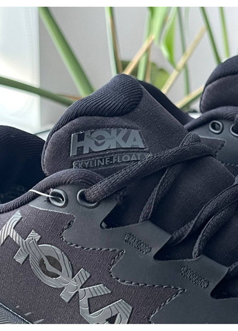 Чорні Осінні кросівки чоловічі hoka skyline-float x gore-tex black | хока скайлайн-флоат чорні No Brand