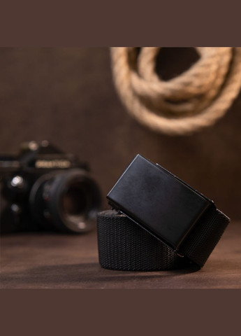 Текстильный ремень с черной пряжкой 20530 Черный Vintage (337353210)