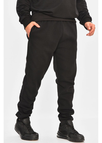 Спортивні штани чоловічі на флісі чорного кольору Let's Shop (363253885)