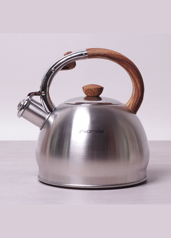 Чайник важкий з нержавіючої сталі зі свистком для індукції KM-0694N (2 л) Kamille (342117463)
