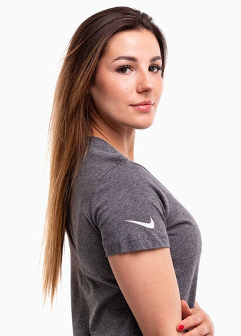 Женская серая футболка Nike (S) DRI-FIT - (327289018)