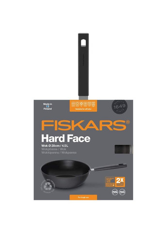 Сковорода Вок Hard Face 28 см Black (1052233) Fiskars (323120562)