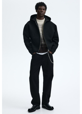 Чорний чоловіче худі на блискавці вільного крою (58576) s чорне H&M (370685692)