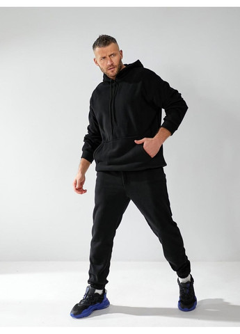 Чорний демісезонний костюм (худі, штани), колір чорний No Brand