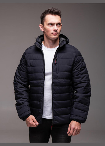 Темно-синяя демисезонная куртка стебана из капюшоно осень/весна No Brand