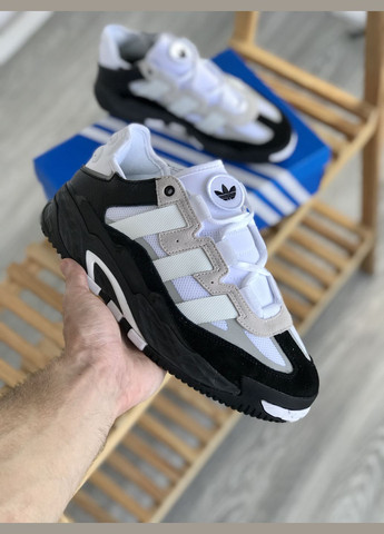 Чорно-білі Осінні кросівки чоловічі і жіночі adidas niteball black white | адідас найтбол чорні білі No Brand