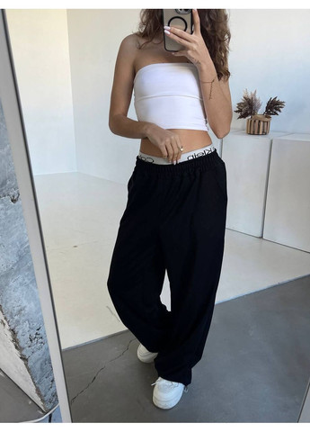 Брюки палаццо с лого резинкой (замеры в описании) DK/DL Мода без кордонів (365564451)