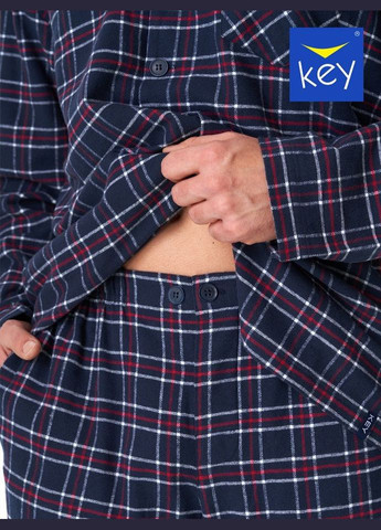 Чоловіча тепла фланелева піжама Key (314946579)