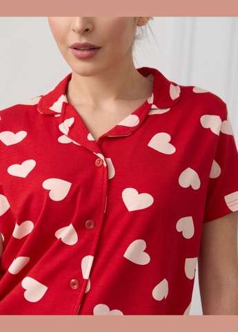 Червона жіночий комплект з шортиками та сорочкою Nicoletta