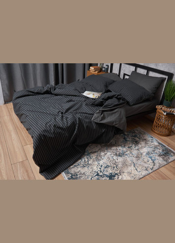 Комплект постельного белья евро 200х220 наволочки 4х50х70 Бязь Gold Люкс (MS-820001058) Moon&Star Gray Stripe&Black (285717374)